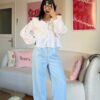 Zr Sky Blue Palazzo Trousers