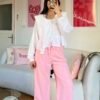 Zr Baby Pink Palazzo Trousers