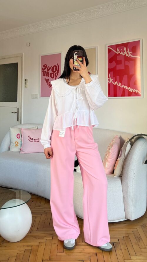 img_7879 Zr Baby Pink Palazzo Trousers