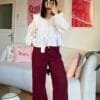 Zr Burgundy Palazzo Trousers