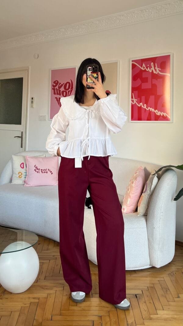 Zr Burgundy Palazzo Trousers