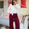 Zr Burgundy Palazzo Trousers