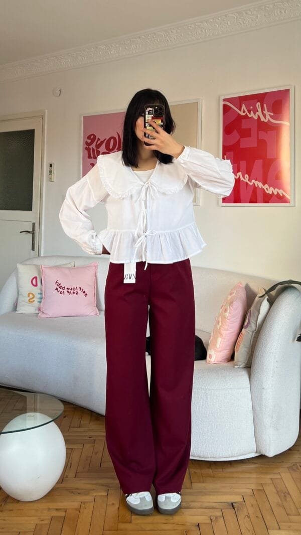 Zr Burgundy Palazzo Trousers
