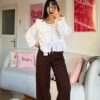 Zr Dark Brown Palazzo Trousers