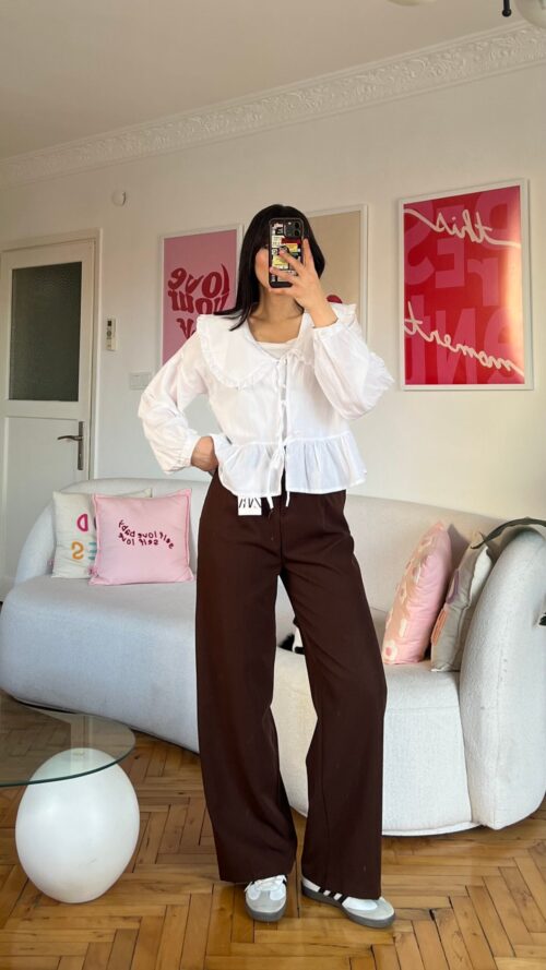 Zr Dark Brown Palazzo Trousers