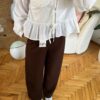 Zr Dark Brown Palazzo Trousers