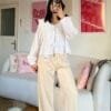 Zr Beige Palazzo Trousers