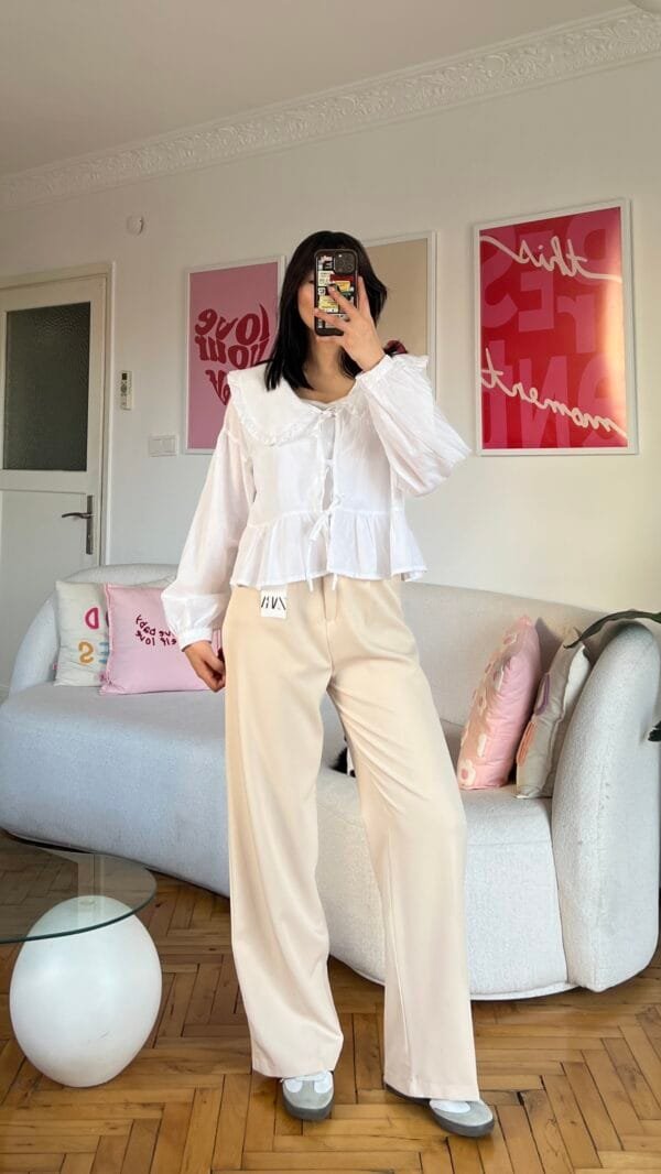 Zr Beige Palazzo Trousers