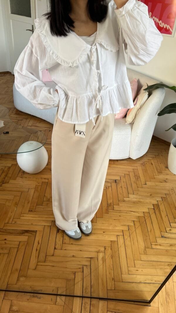 Zr Beige Palazzo Trousers