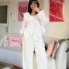 Zr White Palazzo Trousers