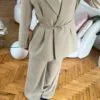 Sakura Belted Beige Palazzo Set