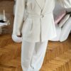 Sakura Belted White Palazzo Set