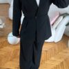 Sakura Belted Black Palazzo Set
