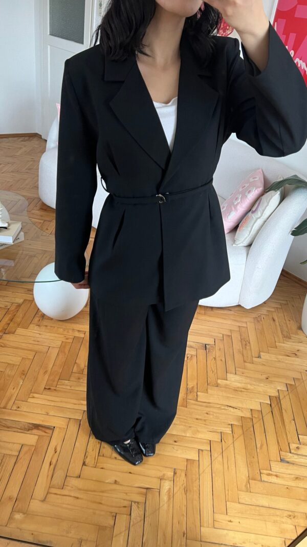 Sakura Belted Black Palazzo Set