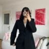 Sakura Belted Black Palazzo Set