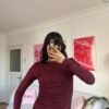 Mai Burgundy Blouse And Skirt Set