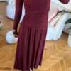 Mai Burgundy Blouse And Skirt Set