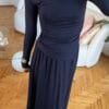 Mai Navy Blouse And Skirt Set