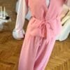 Melira Baby Pink Sleevless Set