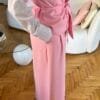 Melira Baby Pink Sleevless Set