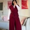 Melira Burgundy Sleevless Set