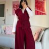 Melira Burgundy Sleevless Set