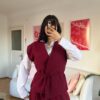 Melira Burgundy Sleevless Set