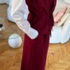 Melira Burgundy Sleevless Set