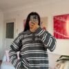 Lindy Dark Grey Striped Sweater