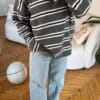 Lindy Dark Grey Striped Sweater