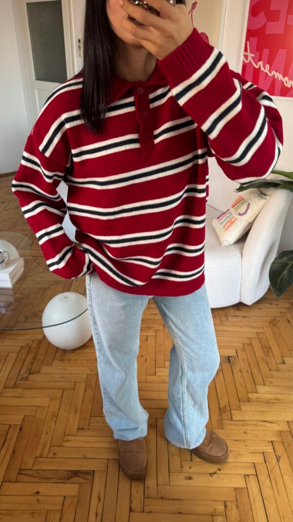 Lindy Red Striped Sweater