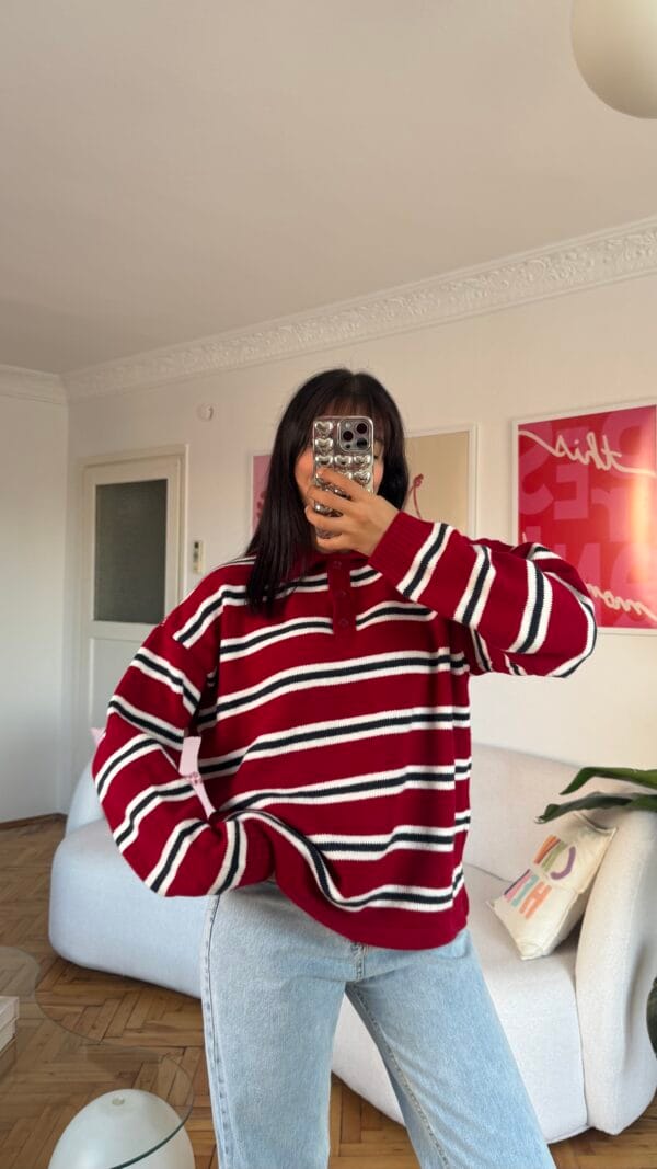 Lindy Red Striped Sweater