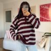 Lindy Burgundy Striped Sweater