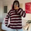 Lindy Burgundy Striped Sweater