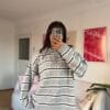 Lindy Light Grey Striped Sweater