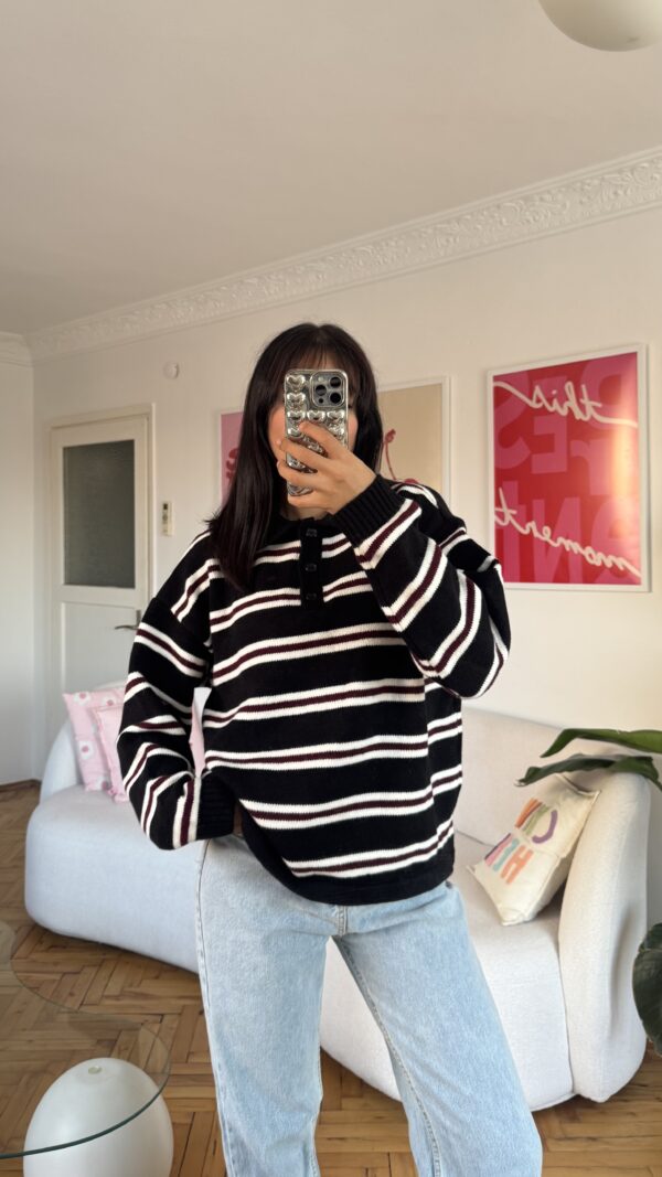 Lindy Black Striped Sweater