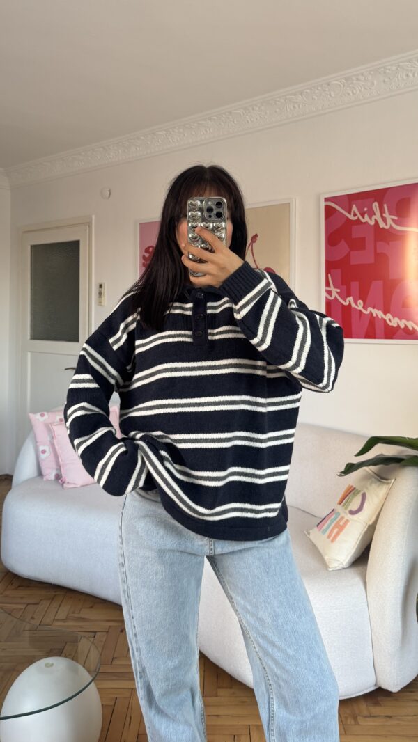 Lindy Navy Striped Sweater
