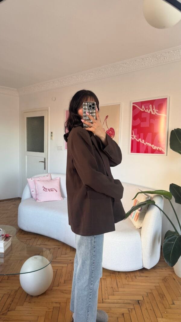 Ferya Dark Brown Oversize Blazer