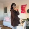 Ferya Dark Brown Oversize Blazer