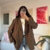 Ferya Caramel Brown Oversize Blazer