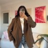 Ferya Caramel Brown Oversize Blazer