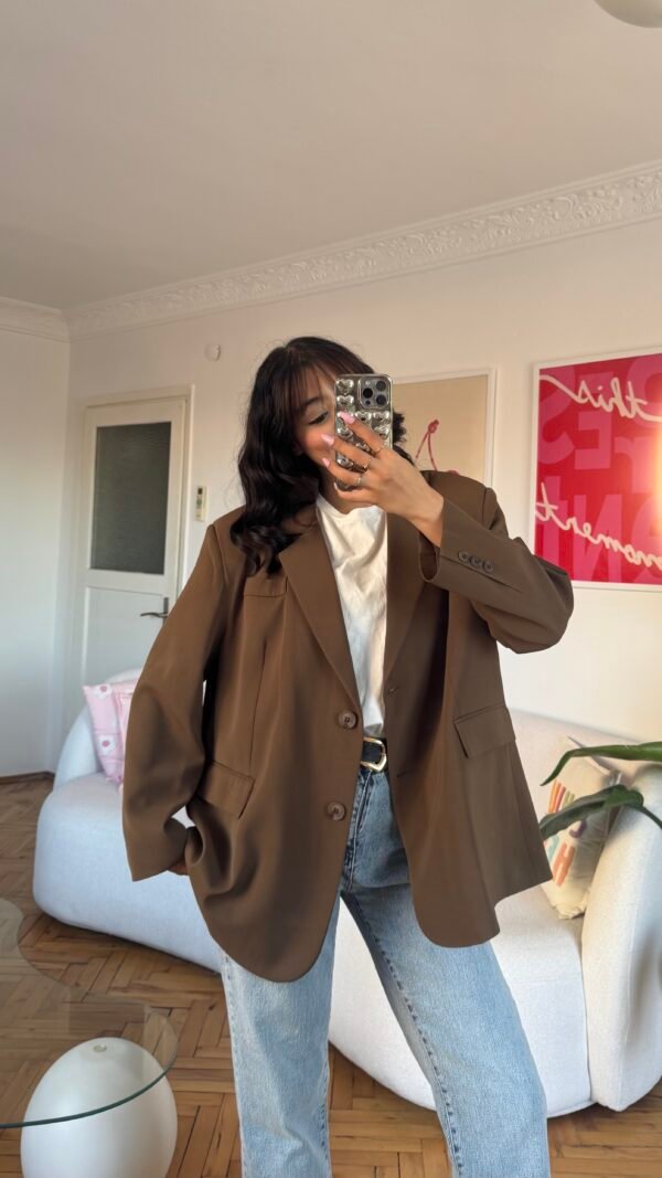 Ferya Caramel Brown Oversize Blazer