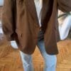 Ferya Caramel Brown Oversize Blazer