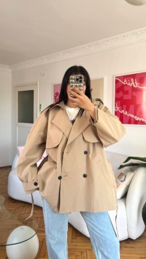 Vilora Beige Premuim Quality Tranchecoat