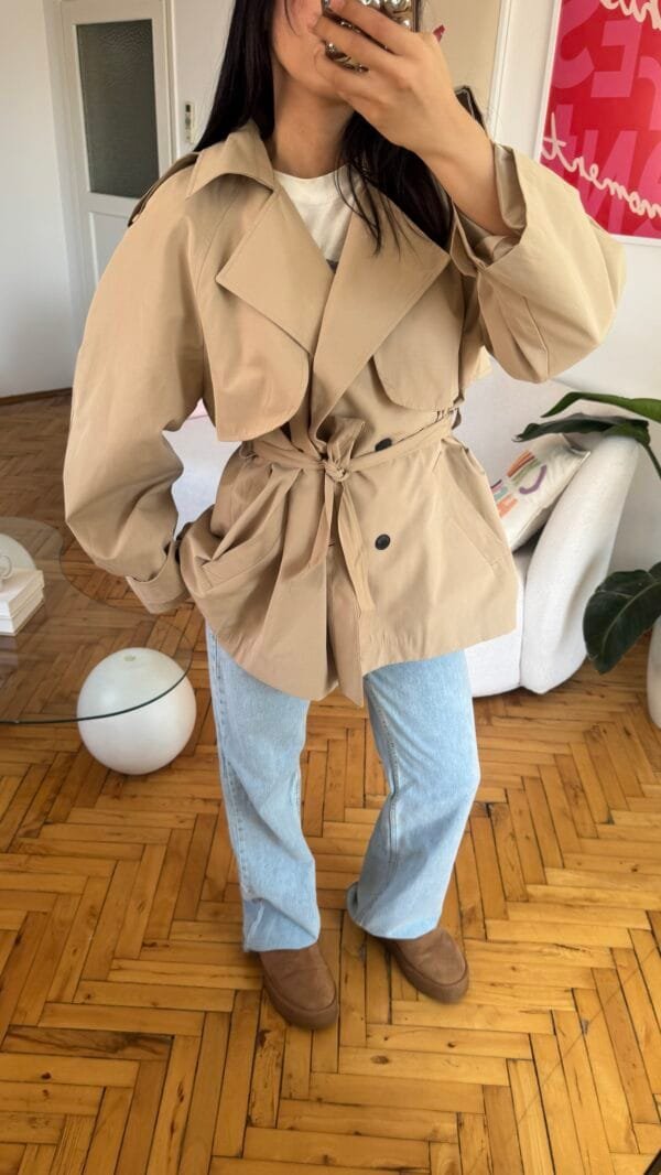 Vilora Beige Premuim Quality Tranchecoat