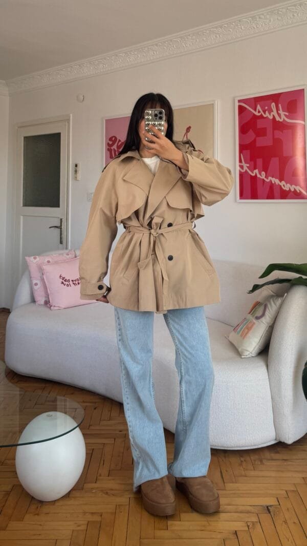 Vilora Beige Premuim Quality Tranchecoat