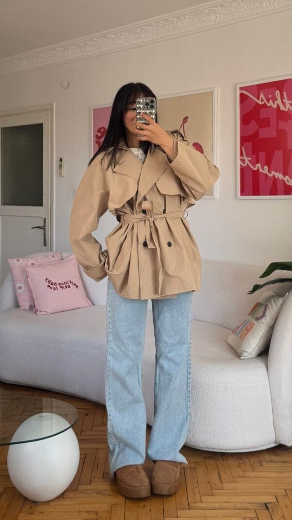 Vilora Beige Premuim Quality Tranchecoat