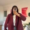 Ferya Burgundy Oversize Blazer
