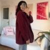 Ferya Burgundy Oversize Blazer