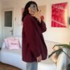Ferya Burgundy Oversize Blazer